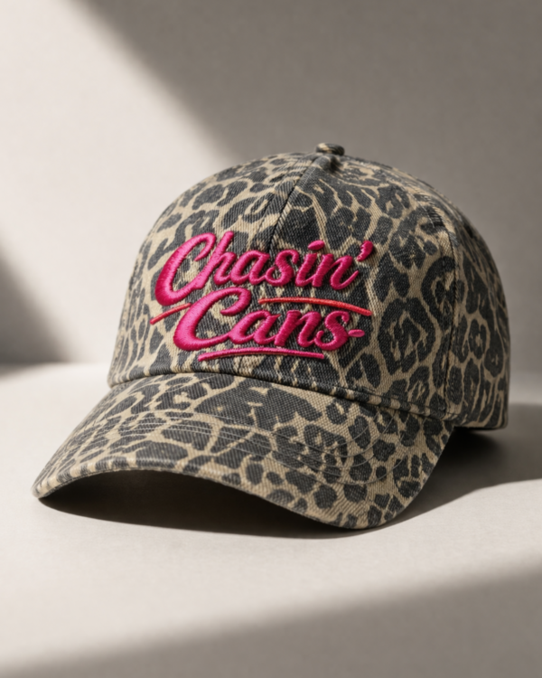 Cutiemoon “Chasin’ Cans” Leopard Print Trucker Hat