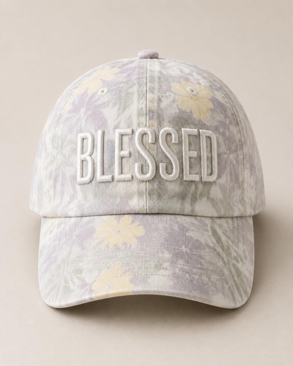 Blessed Embroidered Camo Baseball Cap