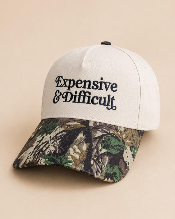 Expensive & Difficult Camo Brim Embroidered Cap