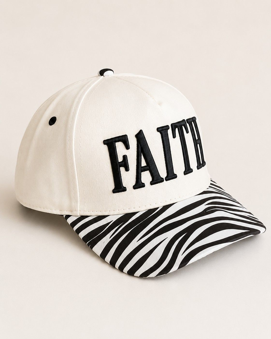 Faith Zebra Print Snapback Cap
