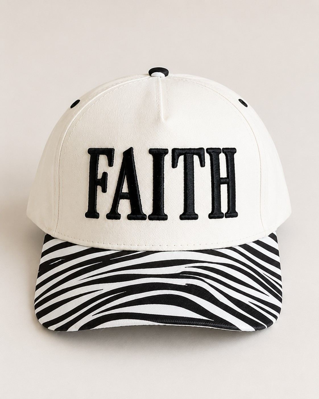 Faith Zebra Print Snapback Cap