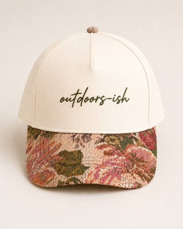 Outdoors-ish Floral Tapestry Snapback Cap